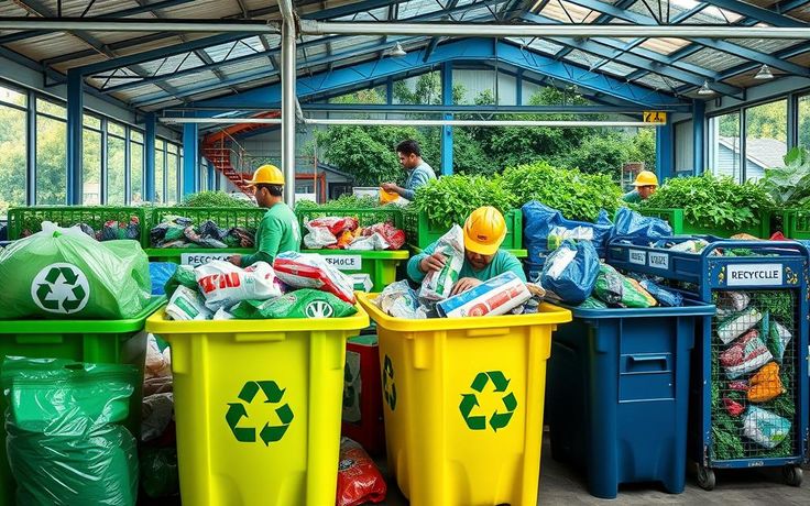 Tri et recyclage des déchets plastiques et emballages.